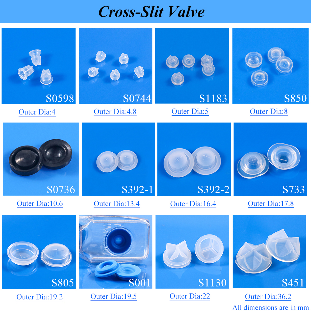 silicone cross slit valve