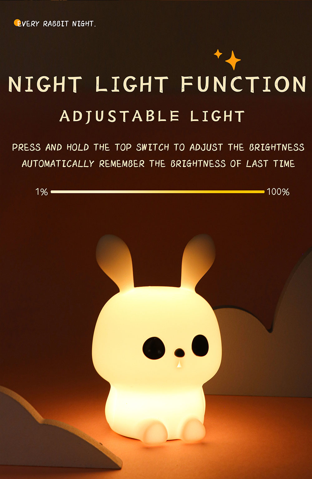 Wholesale Lovely Rabbit Night Light, Rabbit Silicone Lamp