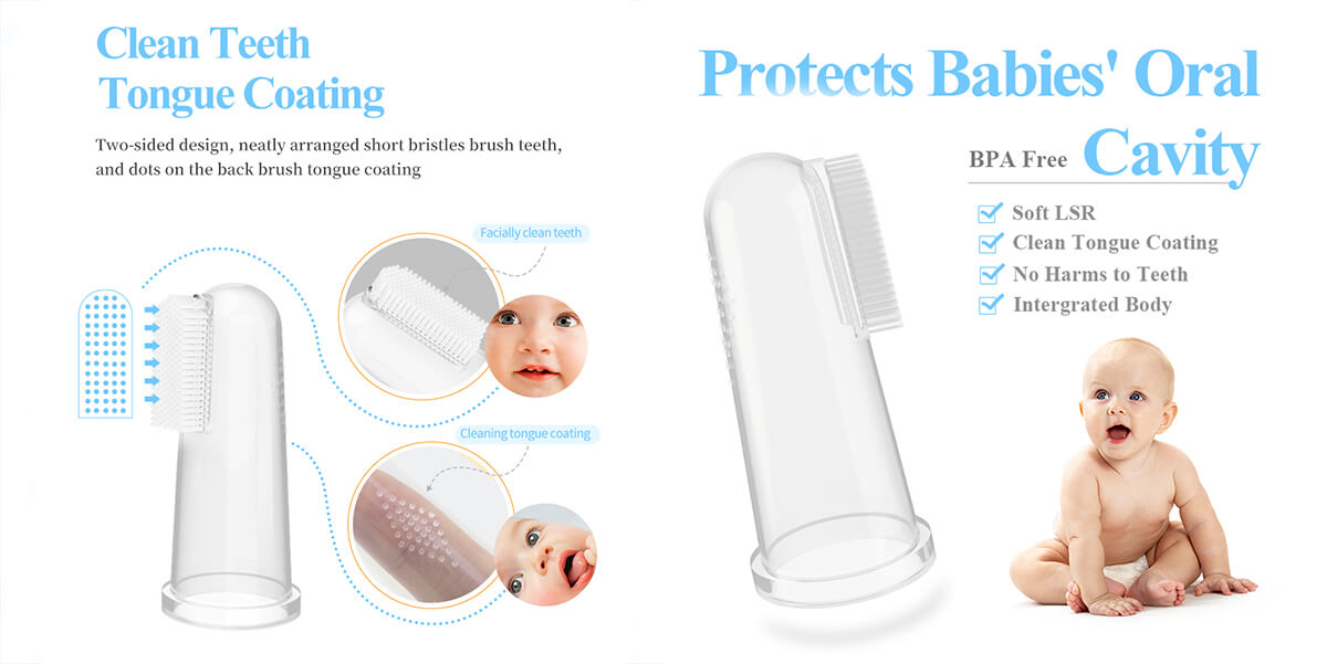 silicone finger toothbrush for infants