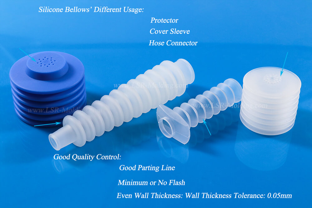 flexible silicone bellow cover by Liquid Injection Mold