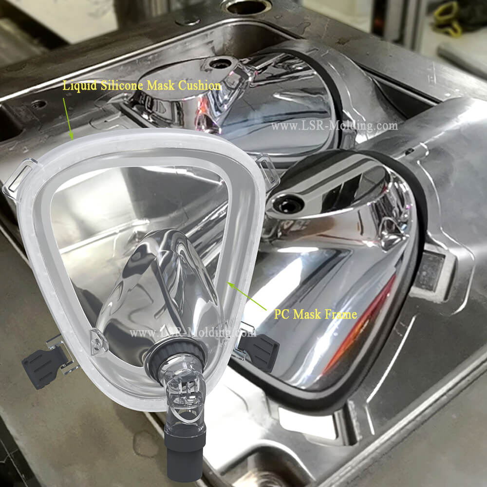 Liquid Silicone Overmolded Plastic Total Face Mask