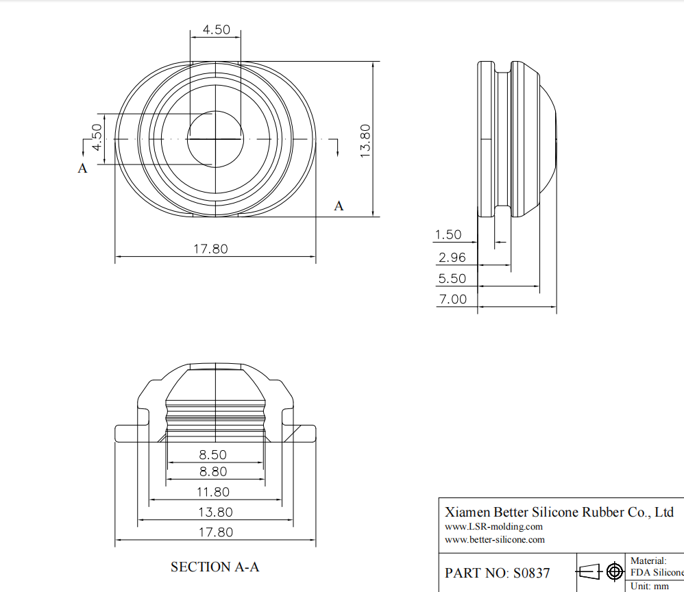 S0837 silicone diaphragm valve