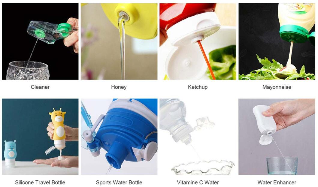 condiment bottle cap silicone valve