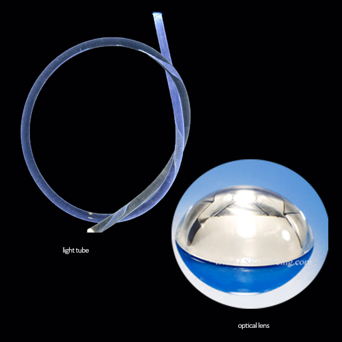 transparent LSR optic lense crystal clear led light tube